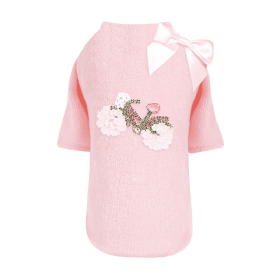 Bicycle Dog Sweater (Color: Baby Pink, size: XS)